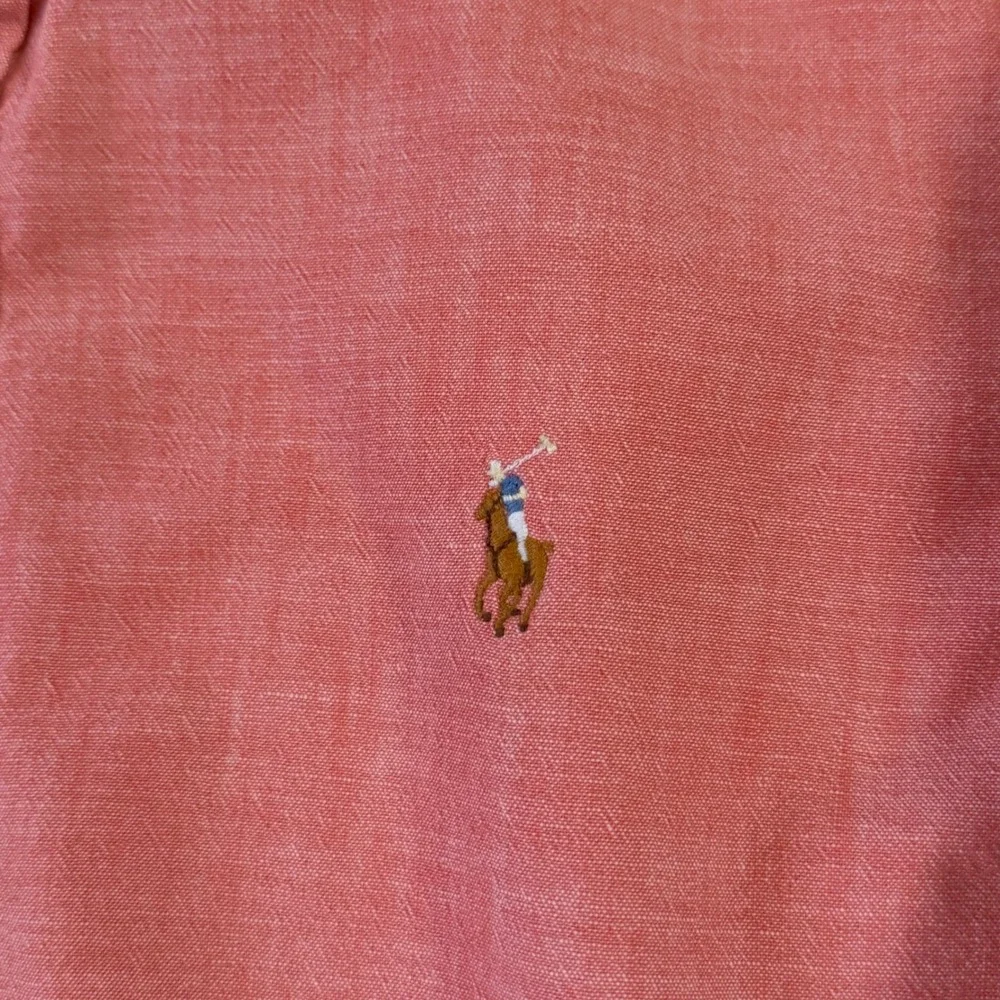 Polo Ralph Lauren Mens Classic Fit Cotton Button Down Shirt Salmon Pink Medium